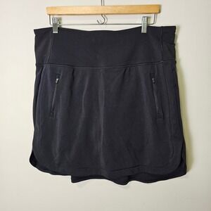 Athleta 1X Fairway Golf Skort‎ Black Athletic Skirt Athleisure Active Stretch